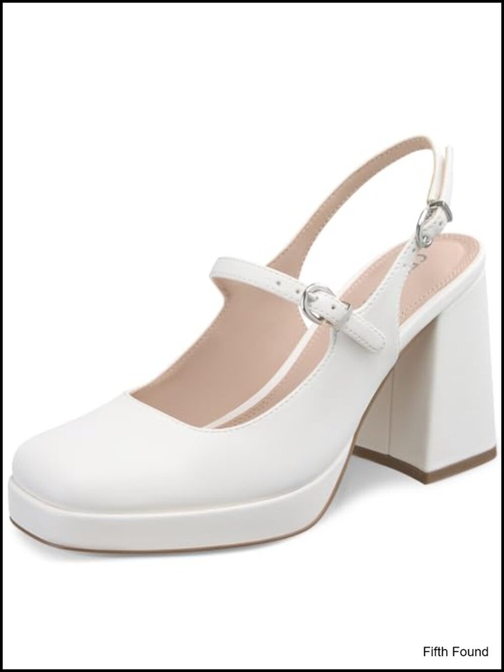 Women's Chunky Platform Mary Jane Pumps Closed Toe Slingback Heels